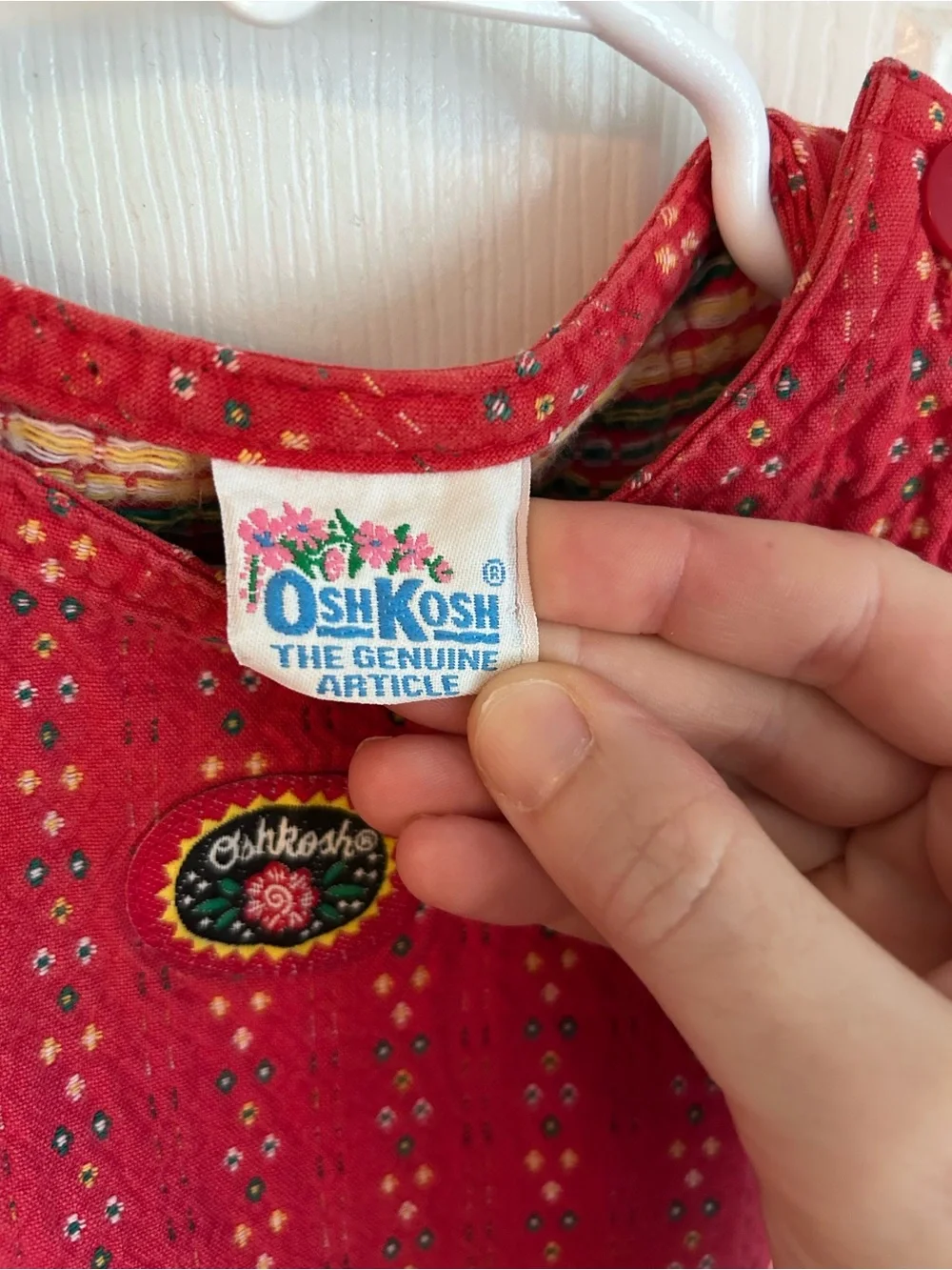 Oshkosh Vintage Made in USA Toddler Girls Jumper Dress Red 3T
